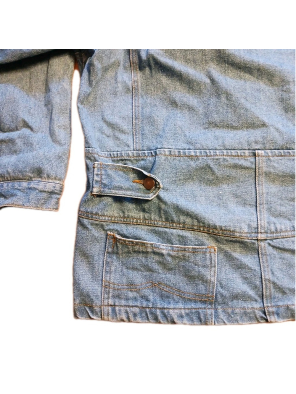 Vintage Avon Women's M Denim Long Sleeve Button-up Jacket Blue Jean Retro - Picture 6 of 6